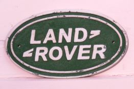 CAST IRON LAND ROVER SIGN - 28CM WIDE