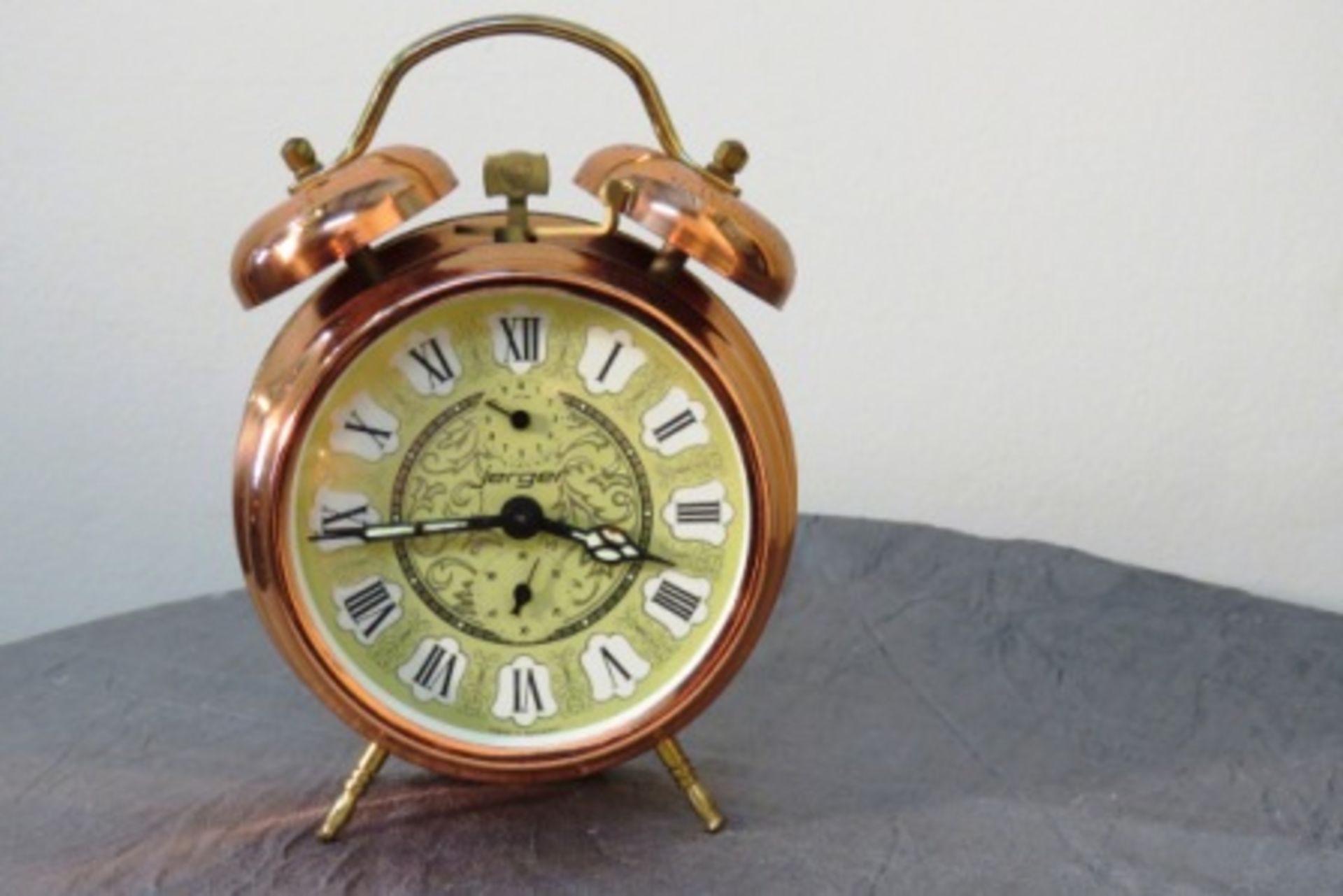 VINTAGE JERGER COPPER ALARM CLOCK