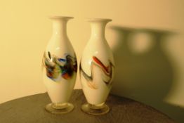 PAIR OF CONTEMPORARY ART GLASS VASES