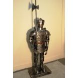 SUIT OF ARMOUR - KNIGHT WITH AXE ON STAND - 1,5M TALL