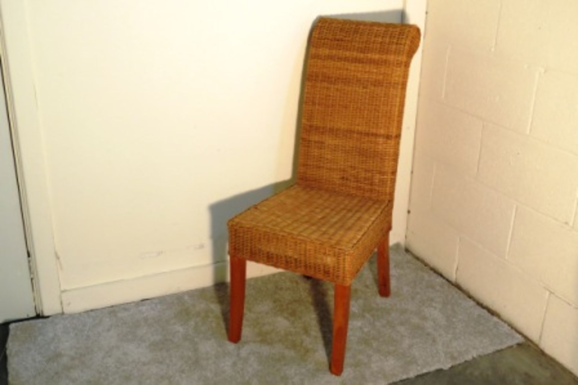 HIGH BACK RATTAN DINING CHAIR