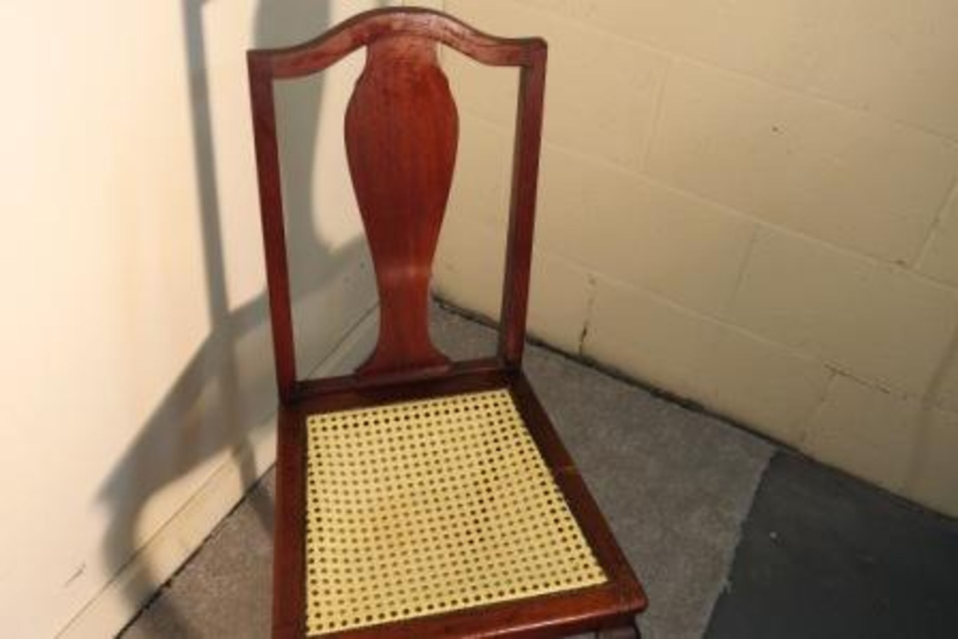 EDWARDIAN RATTAN SEATED CHAIR - Image 2 of 2