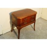 VINTAGE 2 DRAWER MAHOGANY CHEST WITH BRASS HANDLES BY ALTA VISTA OF VIRGINIA