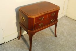 VINTAGE 2 DRAWER MAHOGANY CHEST WITH BRASS HANDLES BY ALTA VISTA OF VIRGINIA