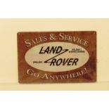 LAND ROVER SALES & SERVICE TIN PLATE SIGN - 30 X 20 CM