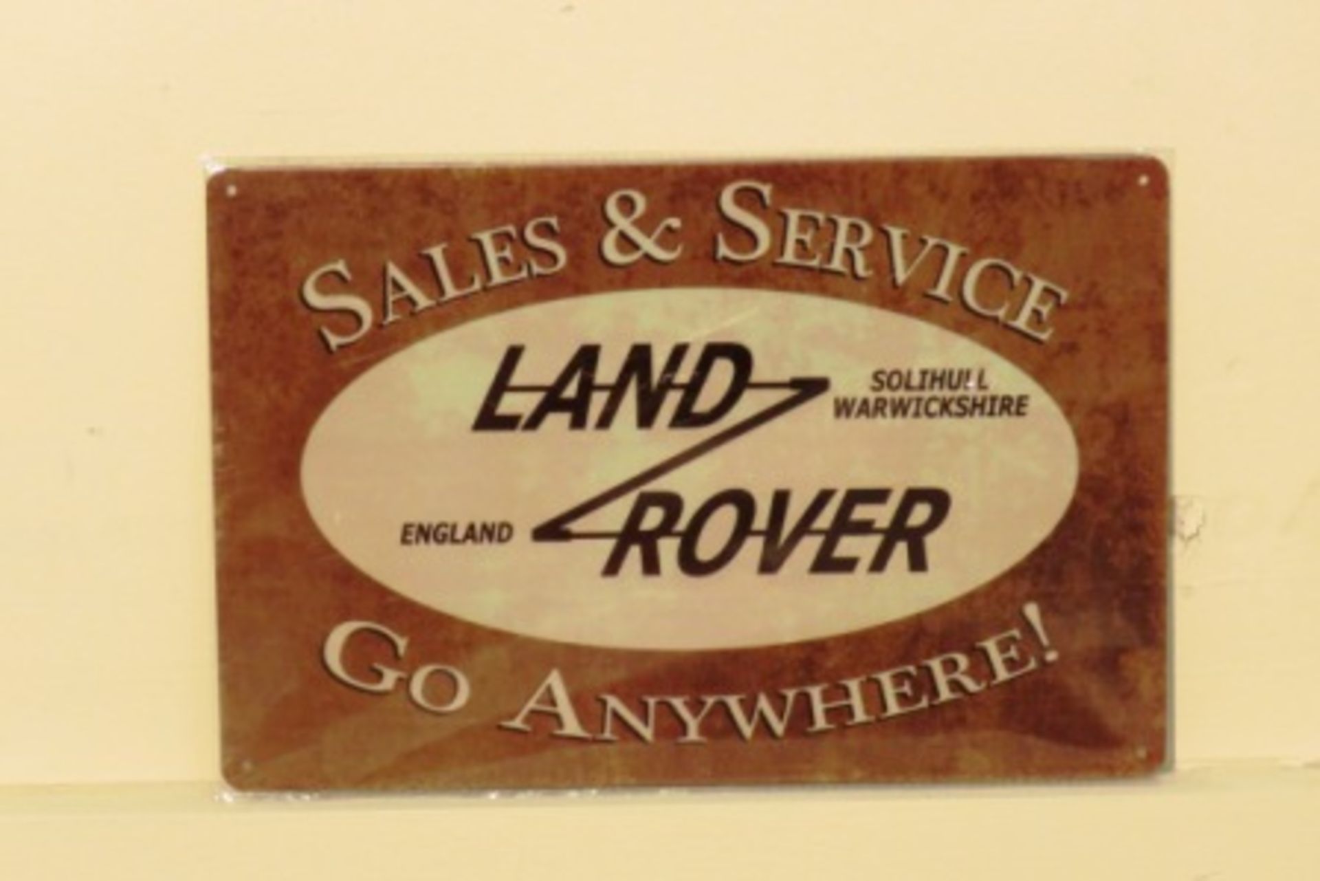 LAND ROVER SALES & SERVICE TIN PLATE SIGN - 30 X 20 CM