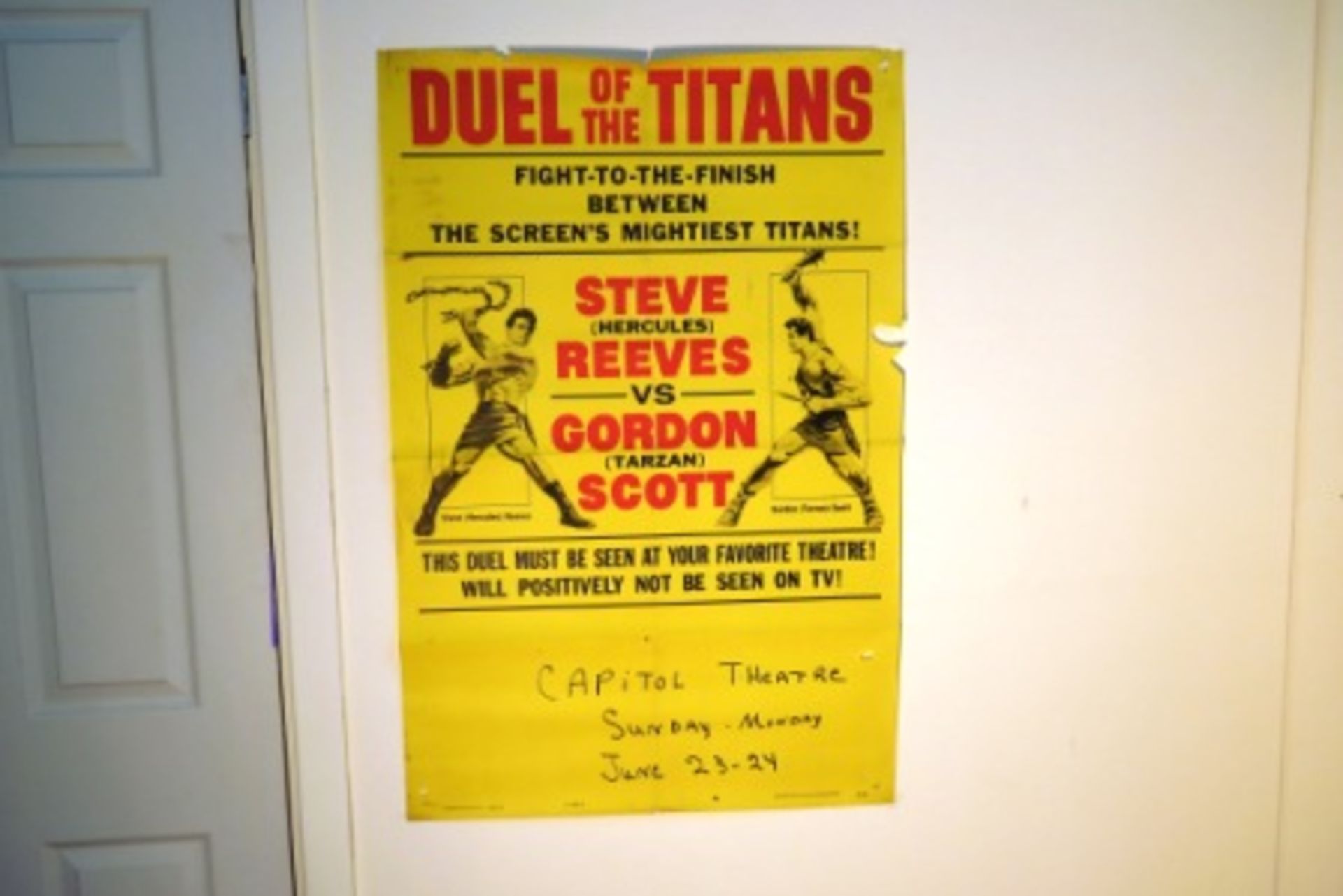 ORIGINAL 1962 USA CINEMA POSTER - DUEL OF THE TITANS - HERCULES V TARZAN - 63 OF 88