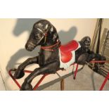 VINTAGE METAL ROCKING HORSE AND STAND