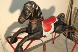 VINTAGE METAL ROCKING HORSE AND STAND