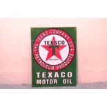 VINTAGE TEXACO MOTOR OIL SIGN - 30X40 CM