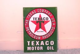 VINTAGE TEXACO MOTOR OIL SIGN - 30X40 CM