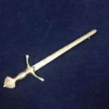 A 1970s Scottish silver kilt pin or brooch in the form of a long sword. Edinburgh 1973. Length 9.