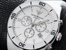 BRAND NEW GENTS EMPORIO ARMANI AR1424, COMPLETE WITH ORIGINAL PACKAGING, MANUAL AND CERTIFICATE -