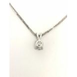 0.60ct Diamond Single Stone Pendant, 18ct White Gold