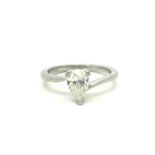 EGL Certificated 0.70ct Pear Cut Diamond Single Stone Ring