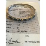 18k White Gold Diamond and Sapphire Bangle