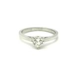 Certificated 0.72ct Heart Shaped Diamond Single Stone Ring