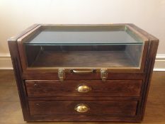 Glass Top Display Cabinet With Draws
