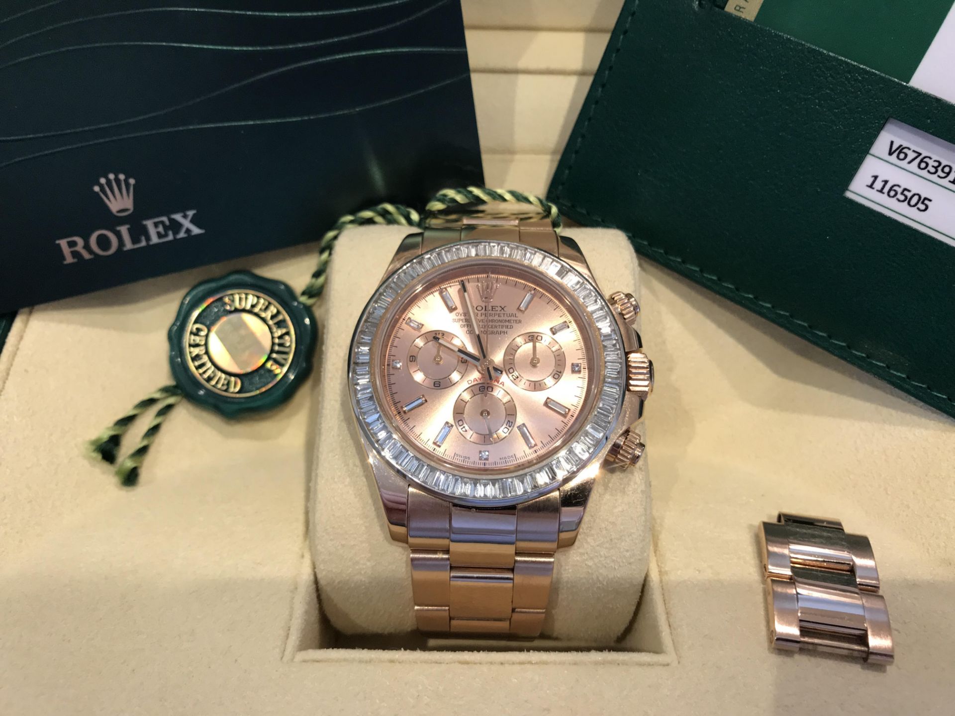 2016 Rolex Daytona 116505 Box & Papers (Princess Cut Baguette Bezel)