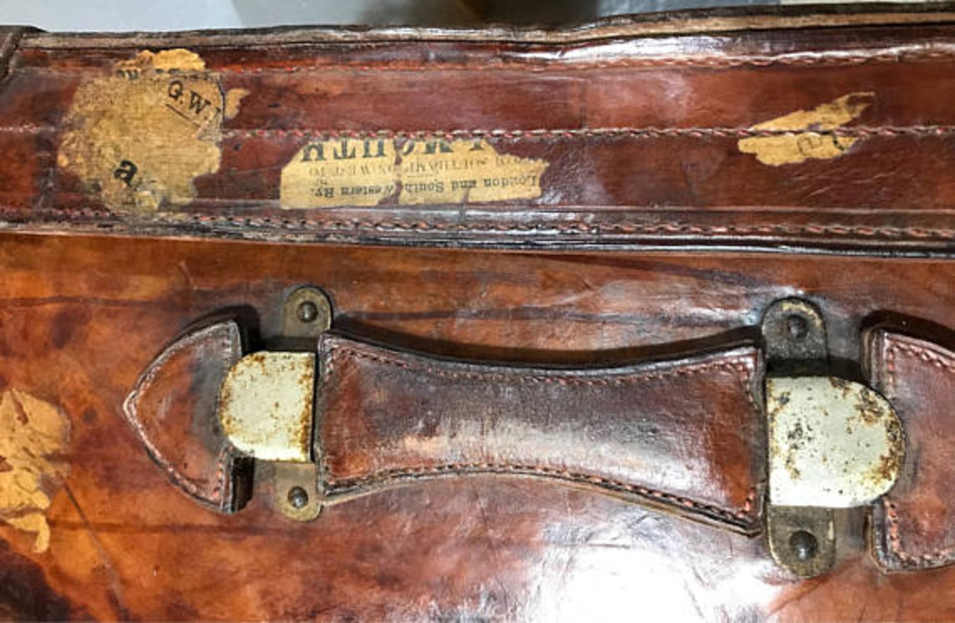 Antique Leather Suitcase, Initialled J.E.B., Complete With Provenance Of Ownership c1900s - Image 2 of 10