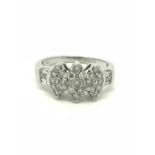 0.50ct Marquise Shaped Diamond Cluster Ring - 18ct White Gold - Size N (UK)
