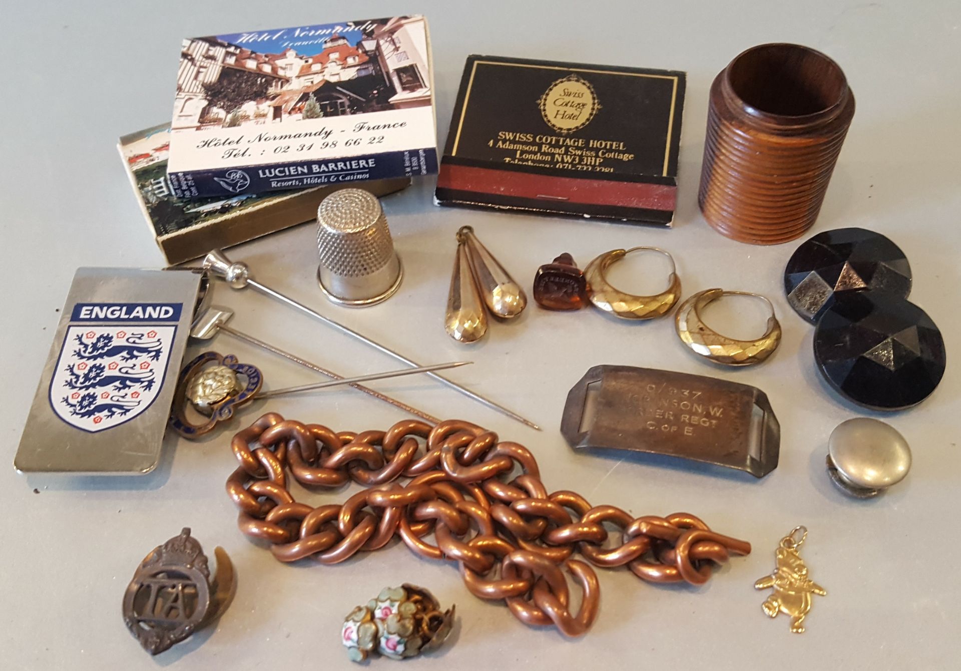 Vintage Retro Parcel Costume Jewellery & Other Items Includes Military Items