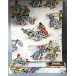 Vintage Retro Cascade Wall Paper 1960/70's Motorcycle Speedway Plus other wall paper