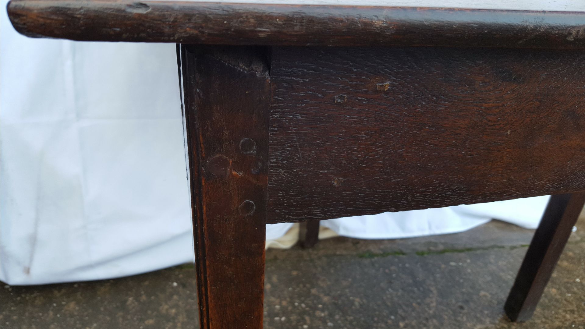 Antique Georgian or Earlier Oak Planked Flip Top Table With Gate Leg - Image 2 of 6