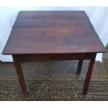 Antique Georgian or Earlier Oak Planked Flip Top Table With Gate Leg