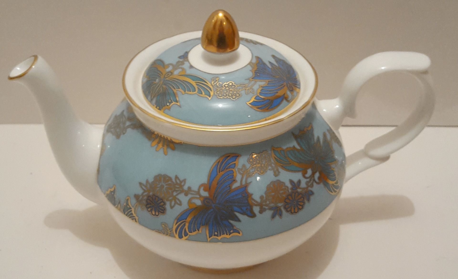 Vintage Retro Fortnum & Mason High Tea Tea Pot Butterfly Motif