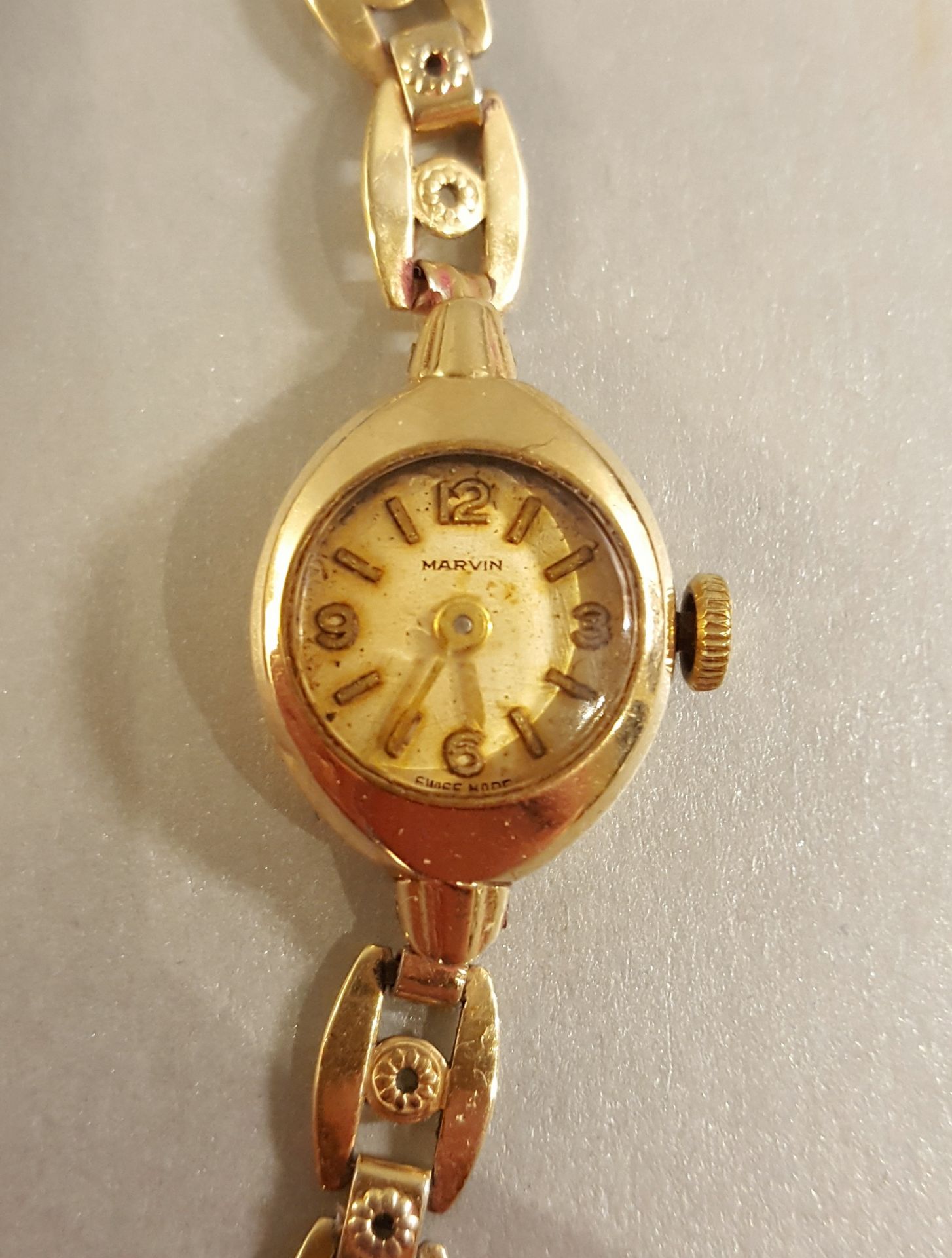 Vintage Retro 9ct Gold 17 Jewels Marvin Cocktail Watch Total Weight 9.3g - Bild 2 aus 2