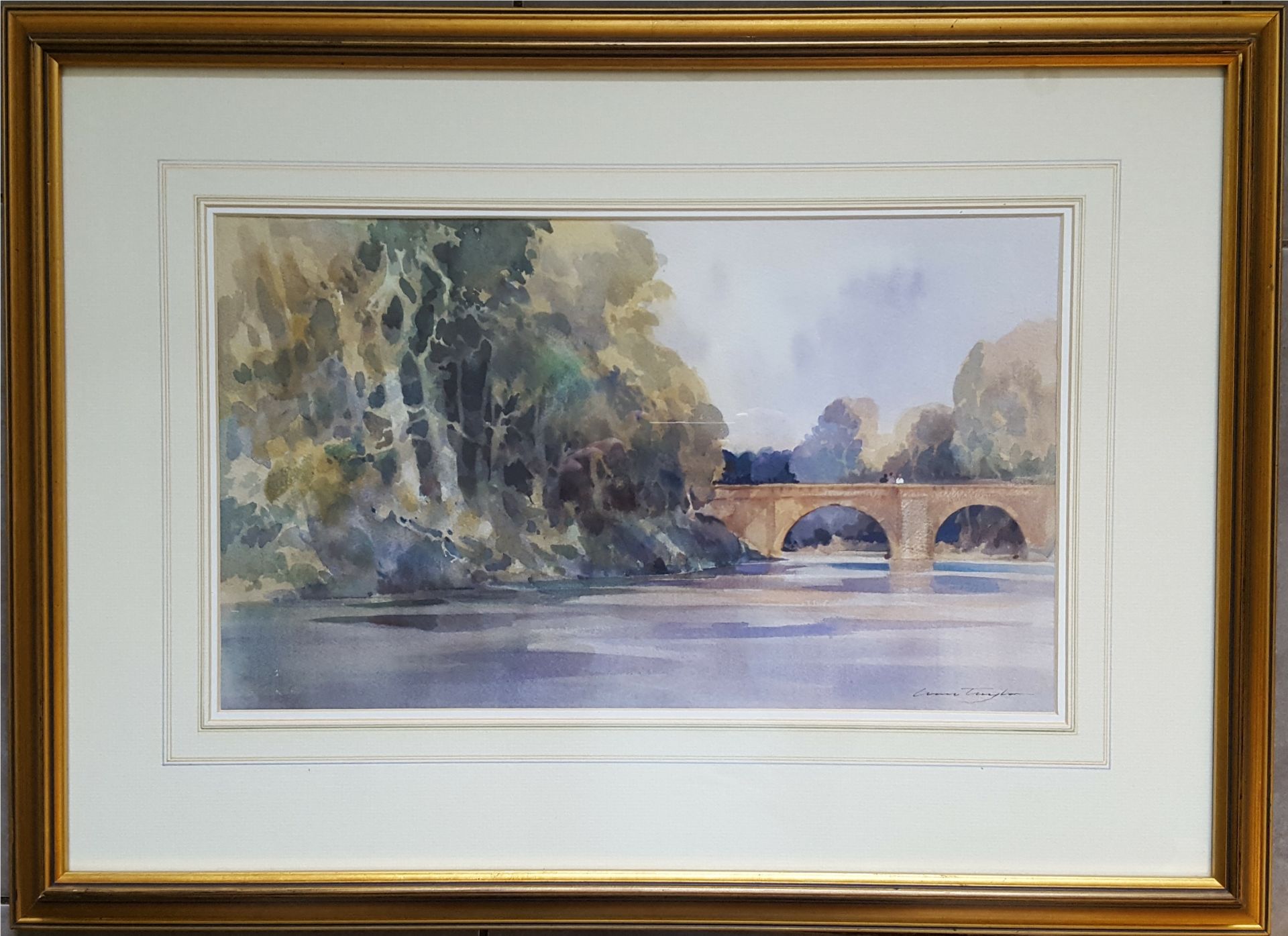 Vintage Retro Original Watercolour Painting "On The Loire" Signed Lower Right Ivan Taylor c1997