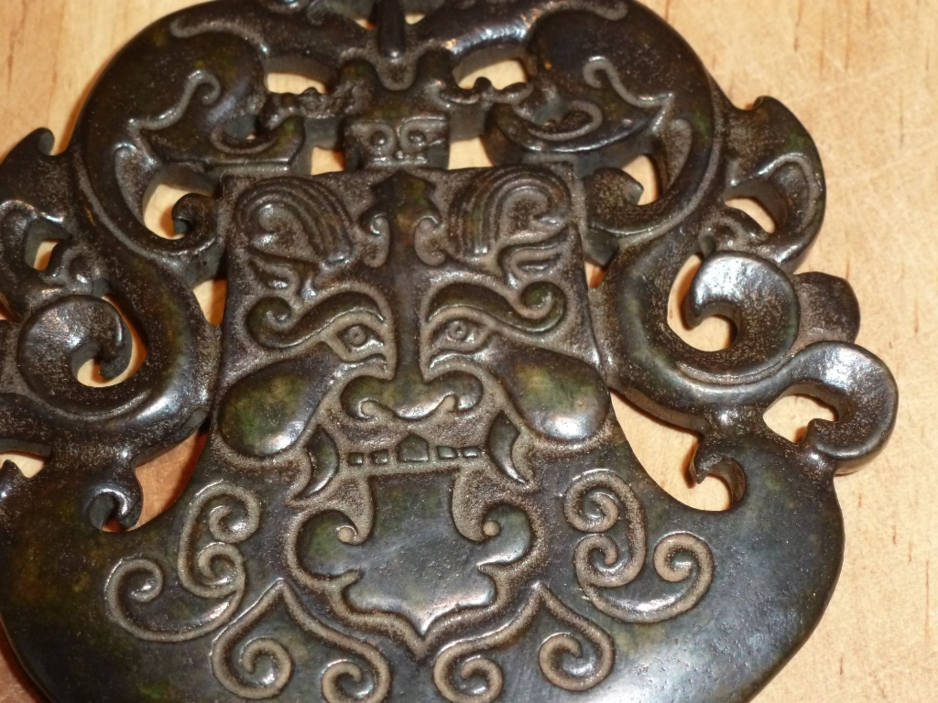 Vintage Retro Oriental Carved Stone Ornament - Bild 2 aus 5