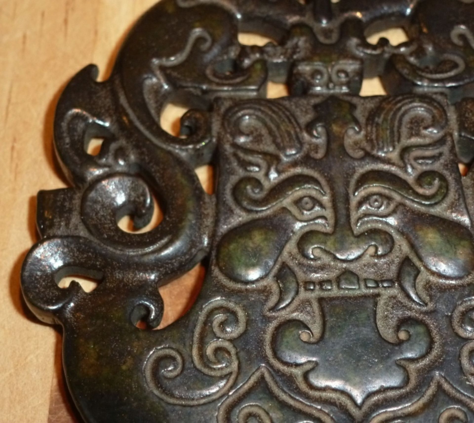 Vintage Retro Oriental Carved Stone Ornament - Bild 4 aus 5