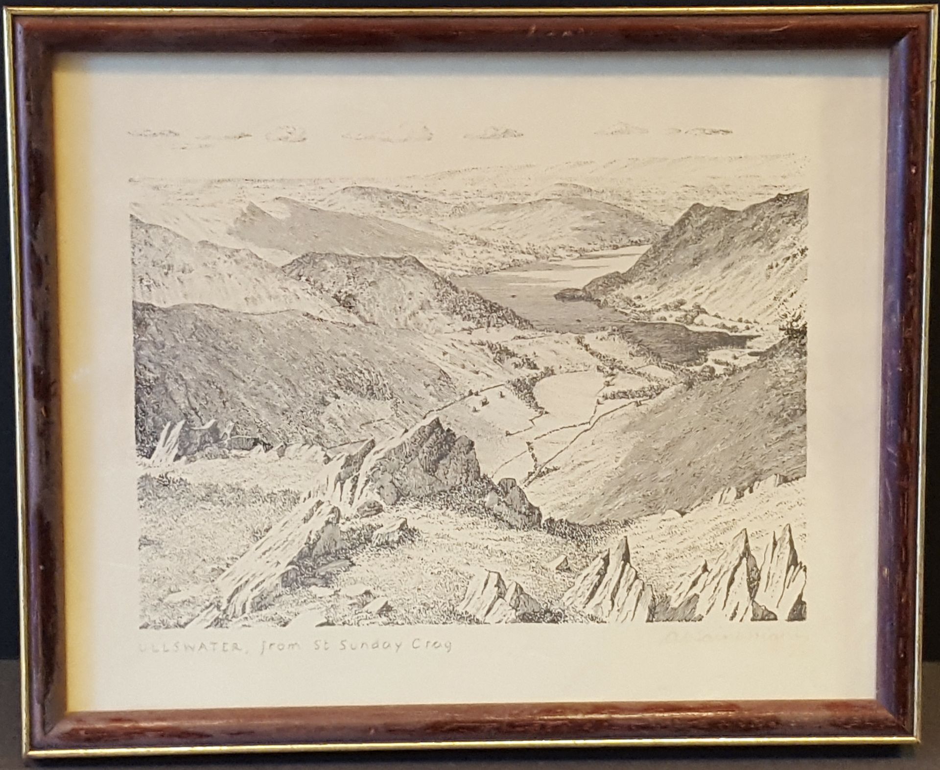 Antique Vintage Prints. Georgian 'Blinds Man's Buff' Colour Print & Wainwright Ullswater Signed - Image 3 of 5