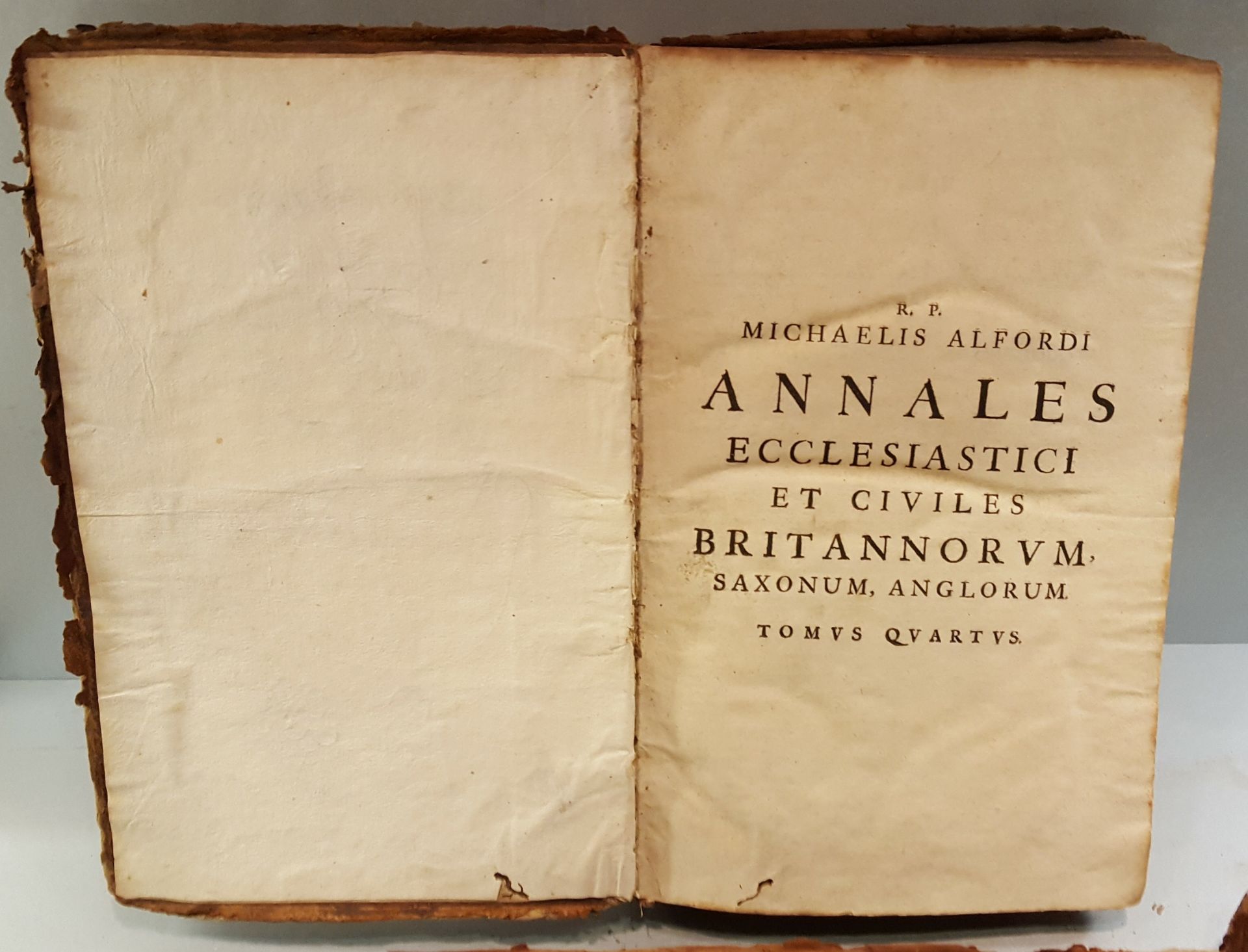 Antique 3 Volumes 1663 Michaelis Alfordi Annales Ecclesiastici Et Civiles Britannorum - Bild 14 aus 18
