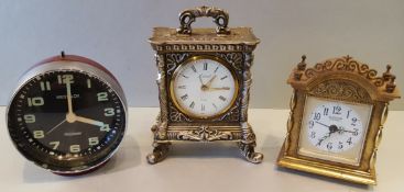 Vintage Retro 3 Alarm Clocks Includes Westclox, Coral & Blessing