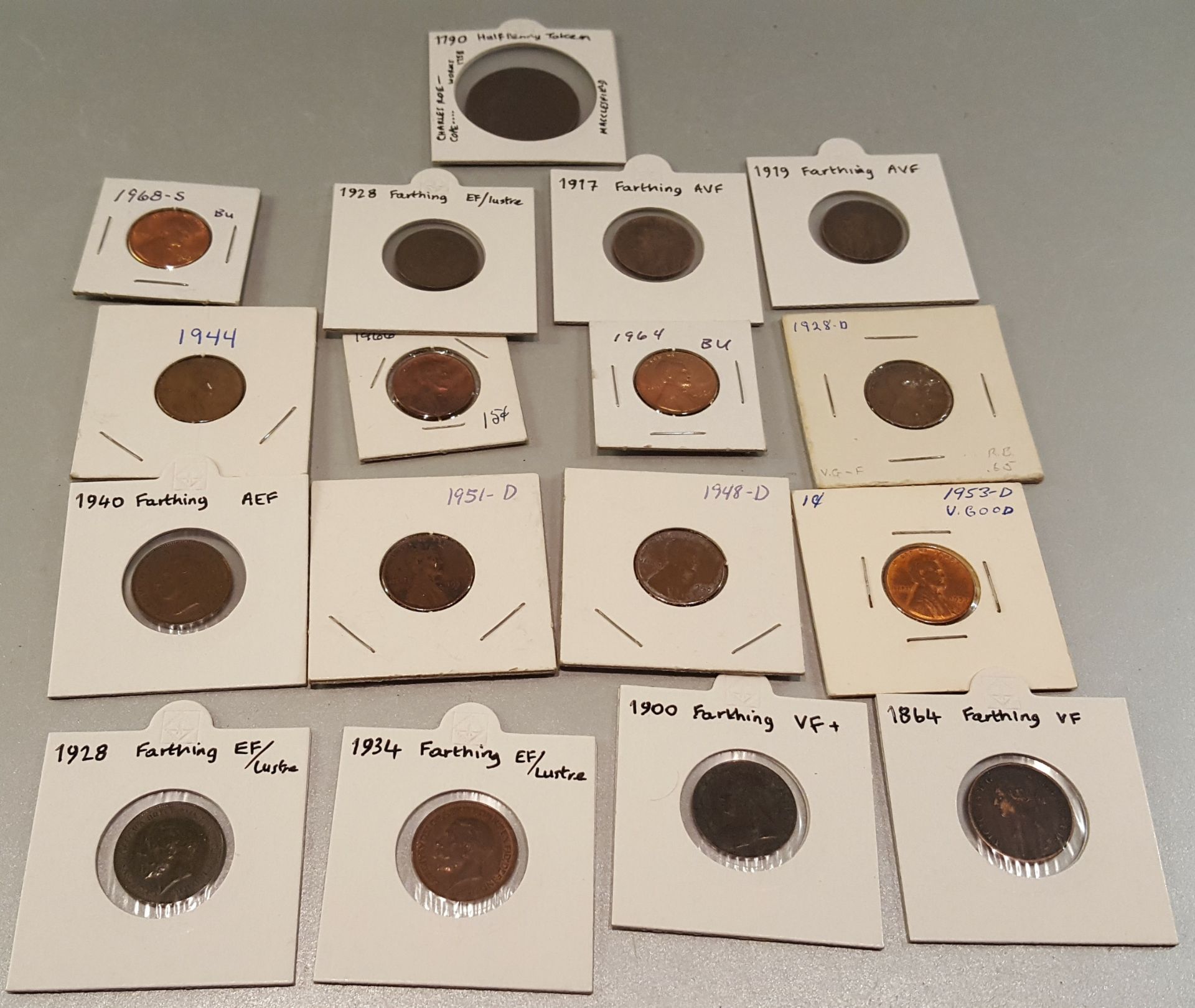 Antique Vintage 17 x Collectable Coins 1790 to 1968 UK & USA