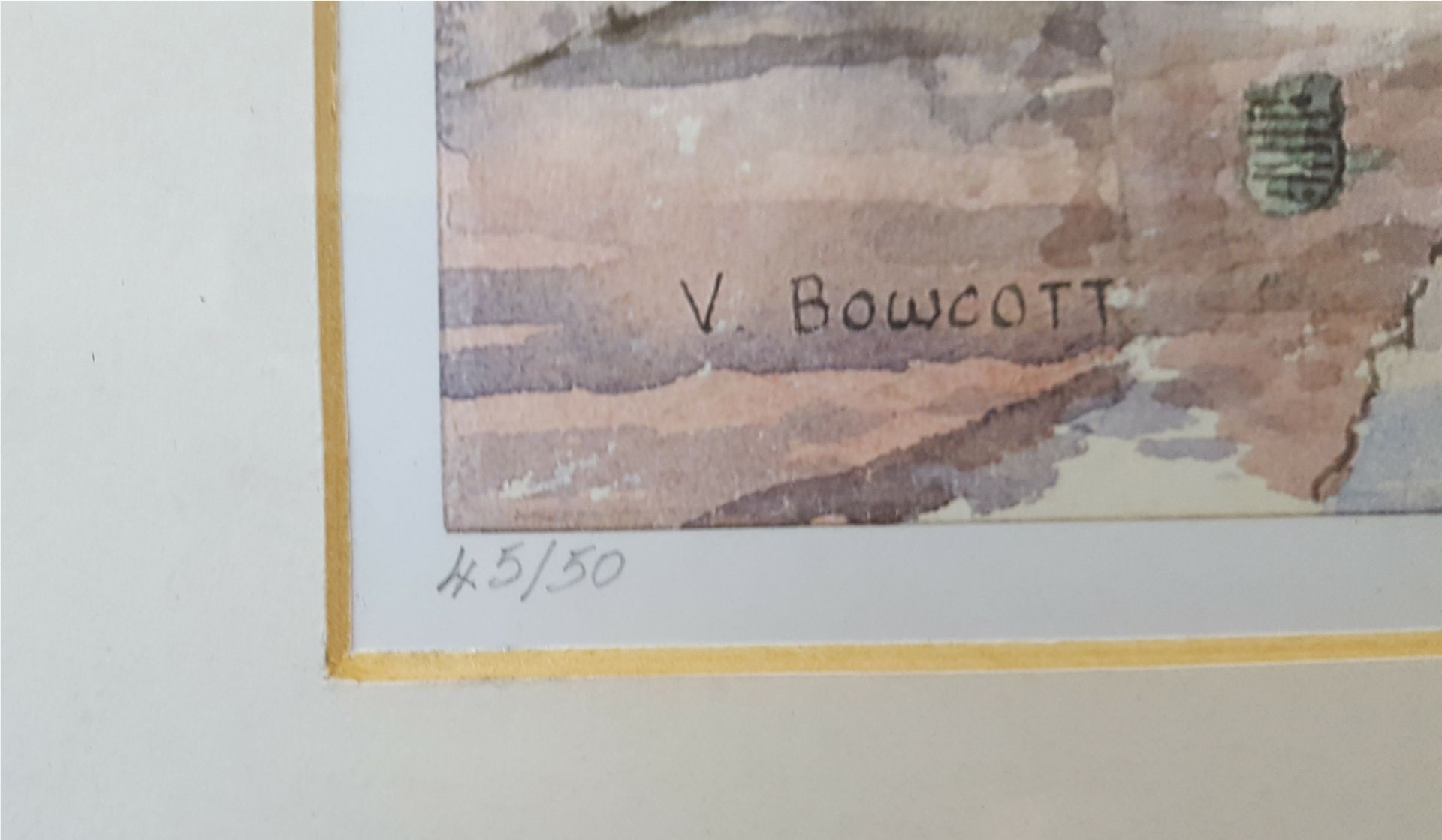 Vintage Limited Edition Print 45/50 Signed Lower Right V. Bowcott Country Scene. NO RESERVE - Bild 2 aus 4