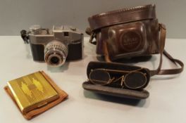 Vintage Retro Comet Camera Ilford Camera Case Compact & Spectacles NO RESERVE