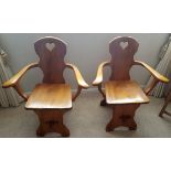 Vintage Retro Hand Made 4 x English Elm Chairs April 1975