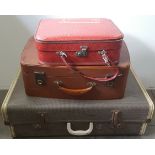 Vintage Retro 3 x Suitcases NO RESERVE