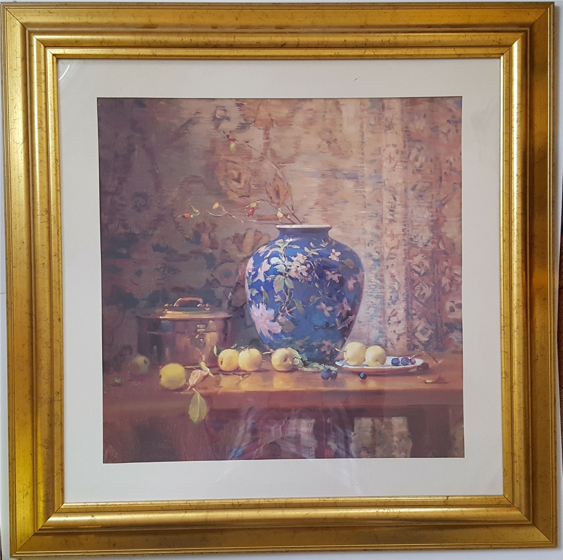 Large Modern Decorative Print in Gilt Coloured Frame NO RESERVE