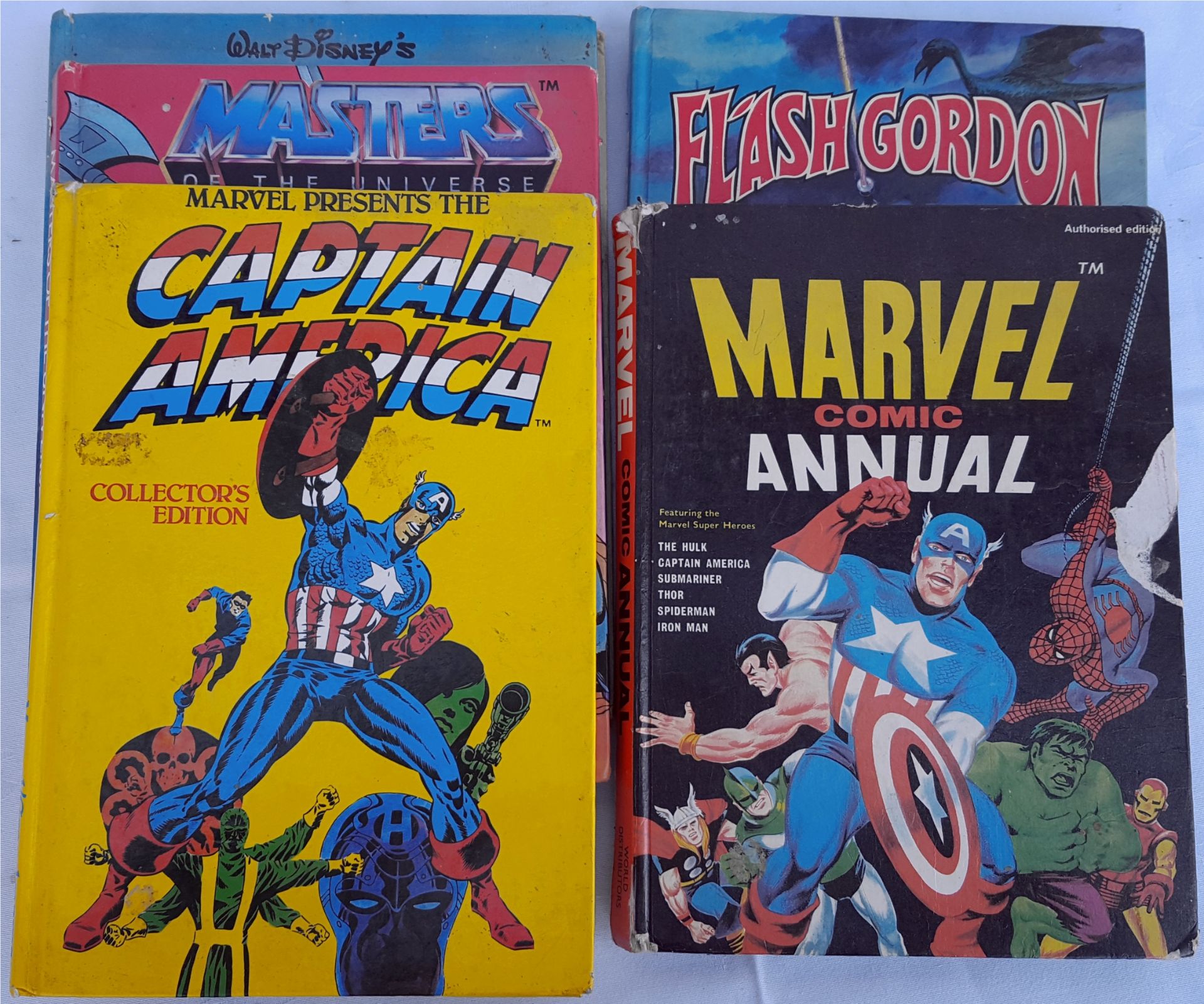 Vintage Retro 5 Assorted Comic Annuals Includes Marvel, Mattell & Walt Disney