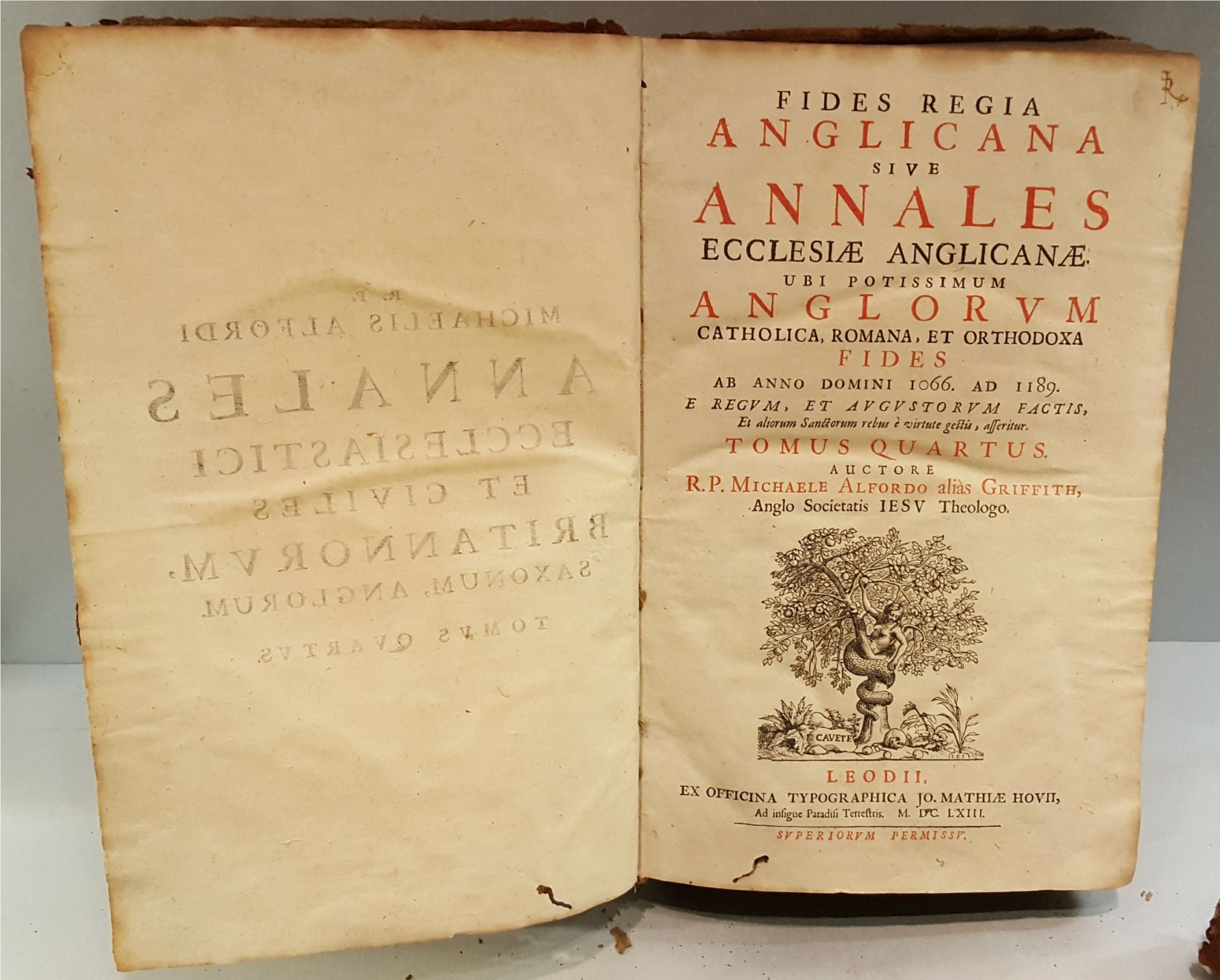 Antique 3 Volumes 1663 Michaelis Alfordi Annales Ecclesiastici Et Civiles Britannorum - Bild 3 aus 18