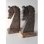 Vintage Retro Stone Carved Bookends NO RESERVE