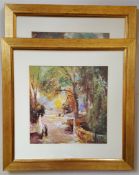 2 x Modern Prints in Gilt Coloured Frames Printed Signature Lower Left NO RESERVE