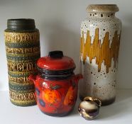 Vintage Retro 4 x West German Pottery Vases & Jugs