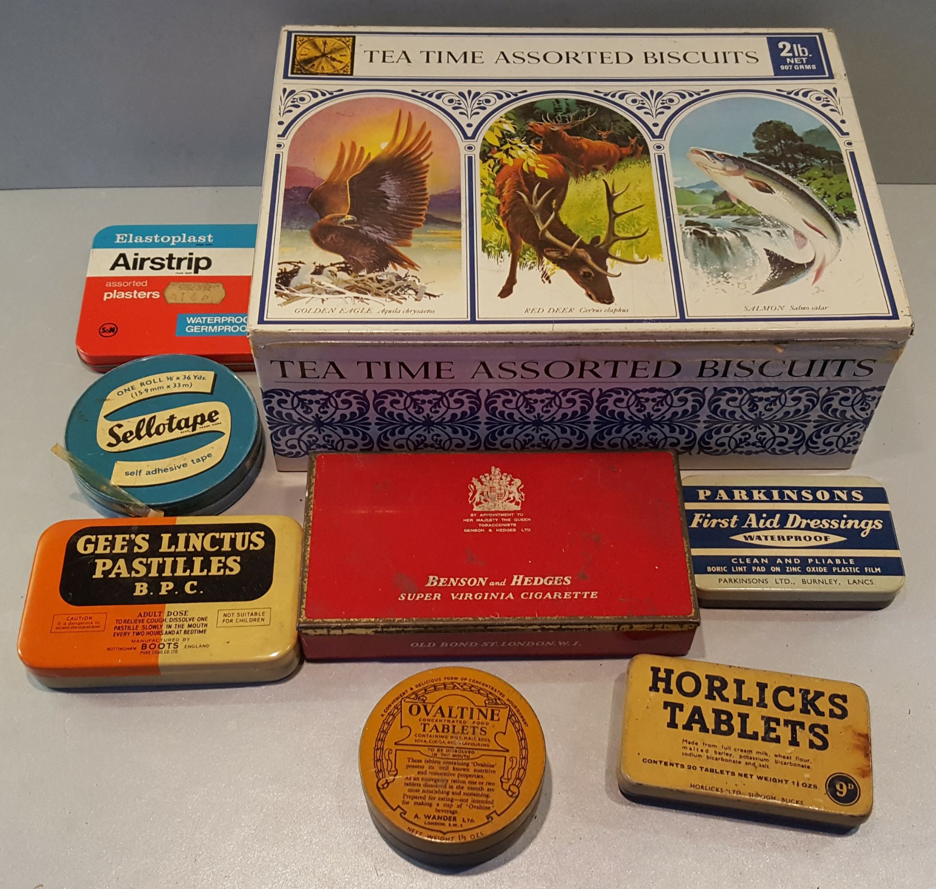 Vintage Retro 8 Collectable Tins NO RESERVE