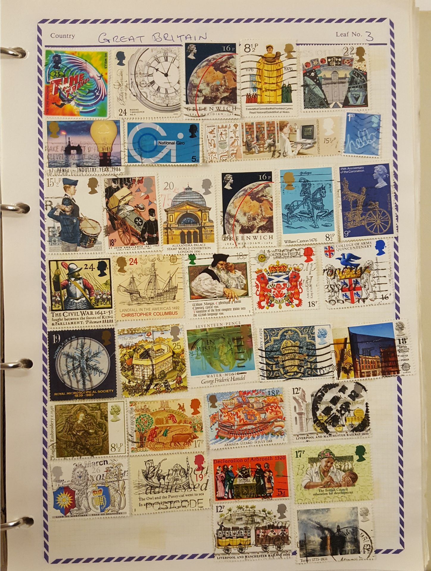 Philatelia Stamp Album Loose Leaf 600 Plus Great Britain Commonwealth & World Stamps - Bild 2 aus 8